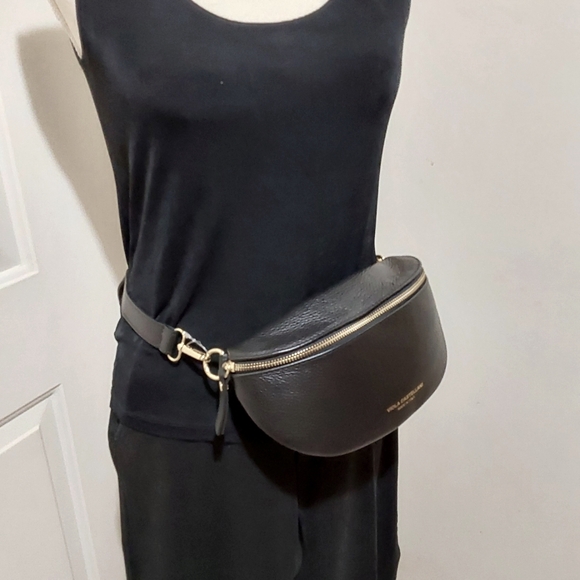 🌺 NEW Viola Castellani Italian Pebbled Leather Fanny/Waist Bag - Picture 2 of 14